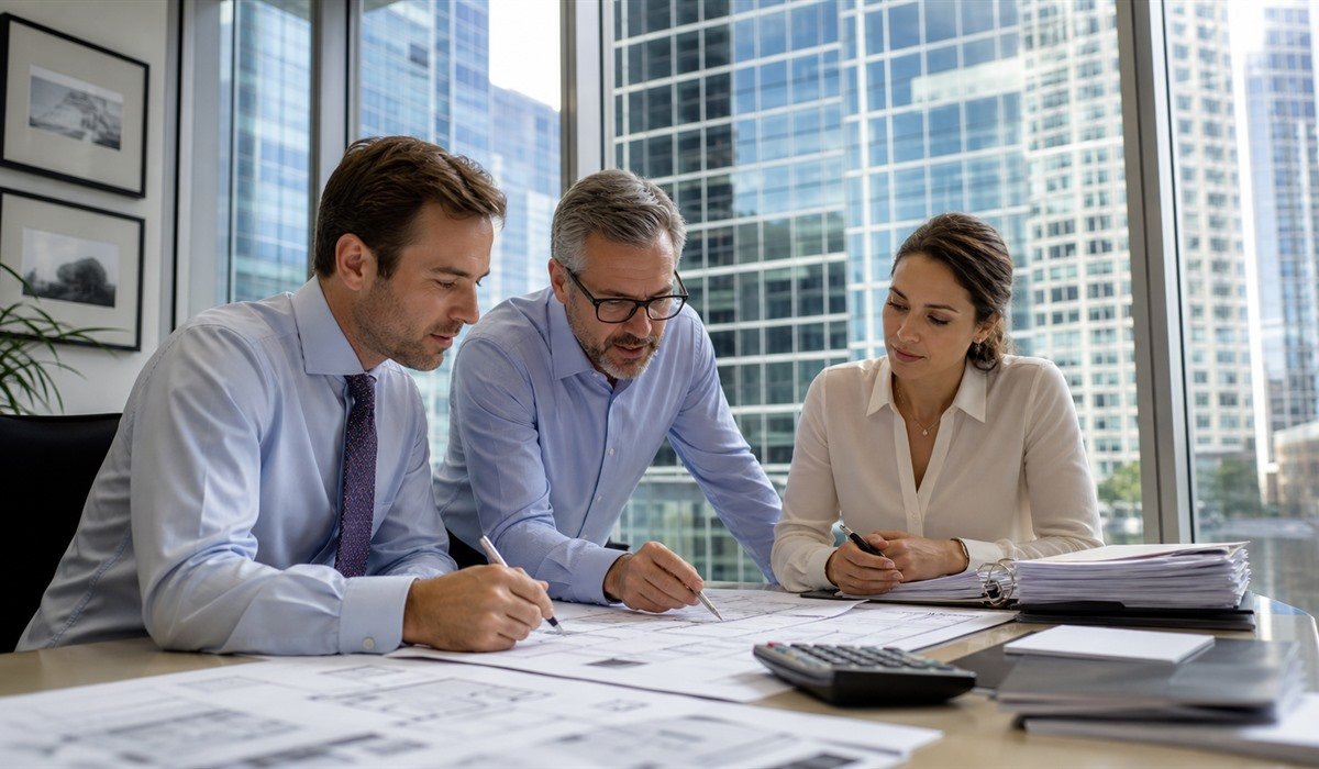 Real estate buildings and financial schedules for property accounting